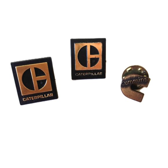 Cummins and Caterpillar Lapel Pins Lot of 3 Truck Engine Machinery Collectibles - Picture 3 of 9